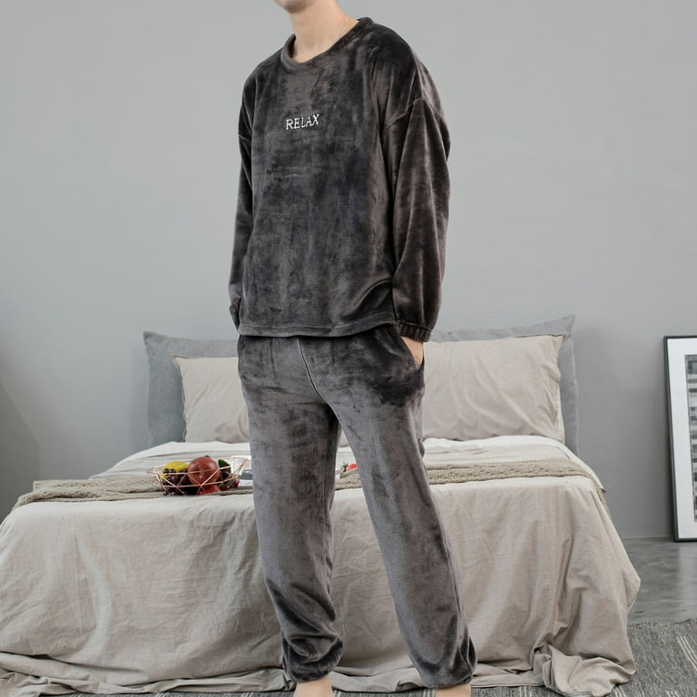 Efsteb Pajamas for Women Set Unisex Sleepwear Winter Flannel Print