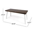 thumbnail image 6 of GDF Studio Spanish Bay Outdoor Acacia Wood Rectangular Dining Table Dark Brown, 300 lbs, 6 of 11