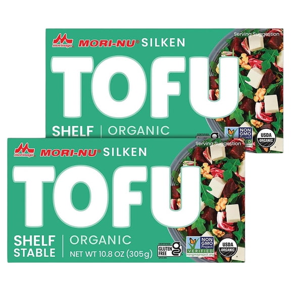 Mori-Nu Silken Tofu Organic, Velvety Smooth and Creamy Low Fat, Gluten-Free, Dairy-Free, Vegan, Made with Non-GMO organic soybeans, 10.8 oz, 2 Pack