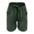thumbnail image 5 of Ltctricy Women's Casual Shorts Elastic High Waisted Drawstring Pleated Mid Thigh Shorts Summer Beach Shorts with Pockets, 5 of 7