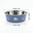 thumbnail image 2 of Unique Bargains 1 Pc Non-Skid Medium Dog Bowl Panda Pattern for Indoor and Outdoor Blue Stainless Steel Plastic, 2 of 4