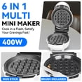 thumbnail image 3 of Mailand 6-in-1 Mini Waffle Maker with 8 Removable Plates,  4.5'' Small Waffles Maker Machine, Ceramic Coating, White, 3 of 7