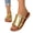 gold, variant on Women’s Solid Color Woven Slide Sandals, Simple Beach Flat Slippers