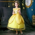thumbnail image 4 of La Bella Y La Bestia Vestidos De Princesa De Las Niñas De La Ropa De Hadas Palo Mágico Corona Para El Cumpleaños De Halloween De Disfraces Fiesta, 4 of 4