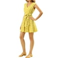 thumbnail image 4 of INSPIRE CHIC Women's Polka Dots Cap Sleeves Pockets V Neck Above Knee Dress, 4 of 6