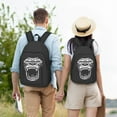 thumbnail image 6 of XMXT Backpack for School Work, Roaring Gorilla Print Canvas Bookbag Travel School Bag for Women Men, M, 6 of 7