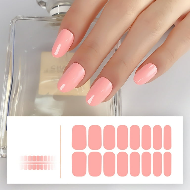 Semi Cured Gel Nail Polish Strips Gel Nail Stickers French Manicure Solid Color