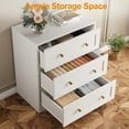 thumbnail image 3 of Heynemo White Nightstands Set of 2, 3-Drawer Wooden Bedside Tables for Bedroom, Living Room, or Hallway, 3 of 9