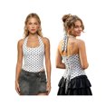 thumbnail image 2 of LMLYSoH Women's Halter Tank Tops Summer Dot Print Sleeveless Backless Tie Neck Vest Slim Fit Going Out Shirt, 2 of 9