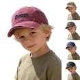 thumbnail image 6 of Krdevn Letter Embroidery Distressed Washed Kids Baseball Cap Adjustable Lightweight Outdoor Sun Hat for Toddler Boys Girls, 6 of 6