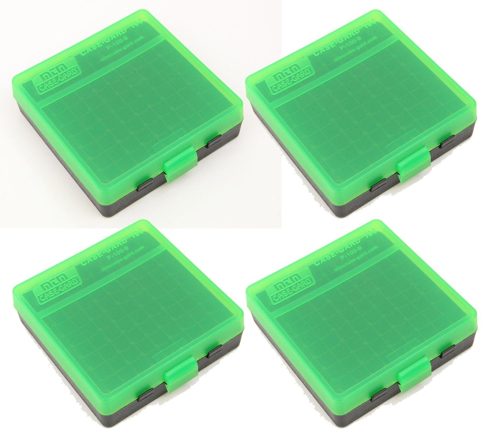 MTM PLASTIC AMMO BOX BUY 5 GET 1 FREE GREEN BLACK 100 Round 9mm 380 