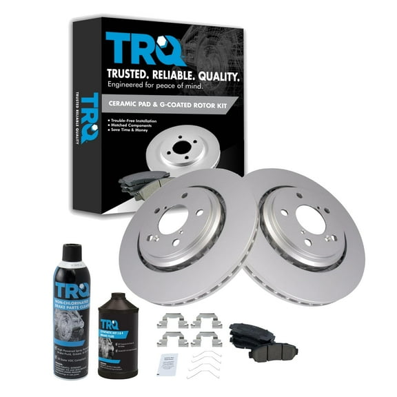 TRQ Front Ceramic Brake Pad & Coated Rotor Kit w/Chemicals for Honda Odyssey BKA24614 Fits select: 2019-2020 HONDA PASSPORT