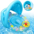 thumbnail image 2 of Anillo de natación para bebé, protector solar inflable, anillo de natación para bebé, flotador inflable de ayuda para natación para bebé, anillo de natación para niños con volante y toldo YUNYI BRAND  Deportes, 2 of 8