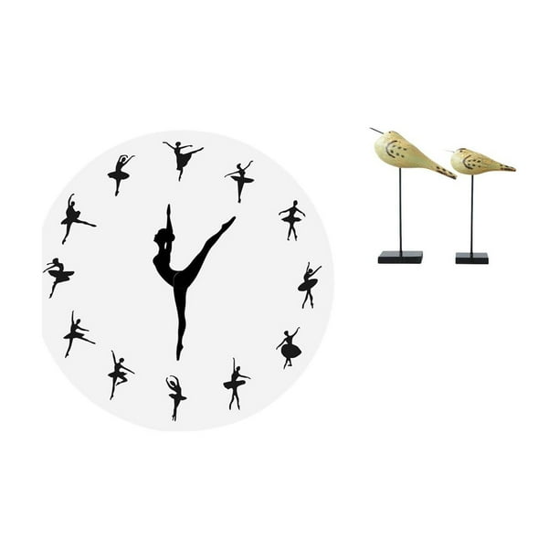 Reloj De Pared Con Figura De Bailarina De Ballet Y Modernas Estatuas De Pájaros De Madera, Figuras De Animales, Esculturas Para Una Decoración Encantadora, Ideal Para La Cocina, La Oficina,