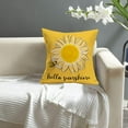 thumbnail image 2 of Hello Sunshine Summer Decorative Throw Pillow Covers Sunflower Bee Farmhouse Yellow Square Pillow Coves for Outdoor Patio Sofa Bedroom Car 20x20 Inch, 2 of 5