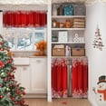 thumbnail image 2 of Christmas Snowflake Red Kitchen Curtains Snow Winter Window Curtains Valance and Tier Set 36 Inch Rod Pocket Short Tier Curtain for Room Kitchen Decor, 2 of 7