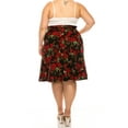 thumbnail image 4 of Women's Plus Size Casual Floral Print A Line Waist Bow Tie Belted Knee Length Midi Skirt, 4 of 6