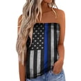 thumbnail image 2 of Dyegold Women's Striped Strapless Bandeau Tank Casual Sleeveless Summer Vacation Loose Beach Tube Top Shirt Blouse Tanks top, 2 of 5