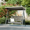 thumbnail image 3 of FODINGHILL Outdoor Hanging Porch Swing with 2 Seat，HDPE All Weather Swing Chair, Patio Swing Chair for Garden, Courtyard, 600LBS Weight Capacity, Gray, 3 of 9