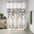 thumbnail image 6 of No Hook Shower Curtain, Grey Eucalyptus Shower Curtains for Bathroom with See Through Top Window, Farmhouse Weeping Leaves on Linen Waterproof & Washable Bath Curtain 60"x72", 6 of 9