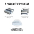 thumbnail image 6 of Regency Heights 7 Piece Stripe Comforter Set, Full Size Bed in a Bag Bedding Set for Dorm Room, Comforter Bed Set with Flat Sheet and Fitted Sheet, Blue Grey, 6 of 7