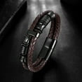 thumbnail image 7 of Jewmon Mens Bracelet Double-Row Brown Braided Leather Bracelet Wristband Stainless Steel Jewelry, 7 of 7