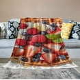 thumbnail image 2 of Jiayy  Novelty Waffle Blanket Funny Soft Flannel Fruit Cookie Blankets for Adults Pets Friends Couch Bed Sofa Travel, Diameter, 2 of 6