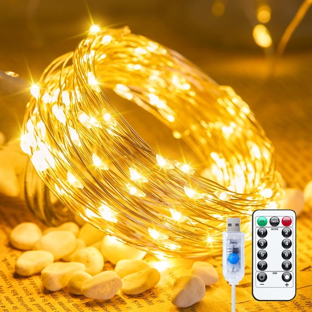 Fairy Lights Minetom USB de 33 pies y 100 LED con mando a distancia a prueba de agua