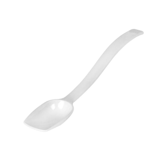Excellante 10" 0.75 oz polycarbonate solid buffet spoon, white color, comes in dozen