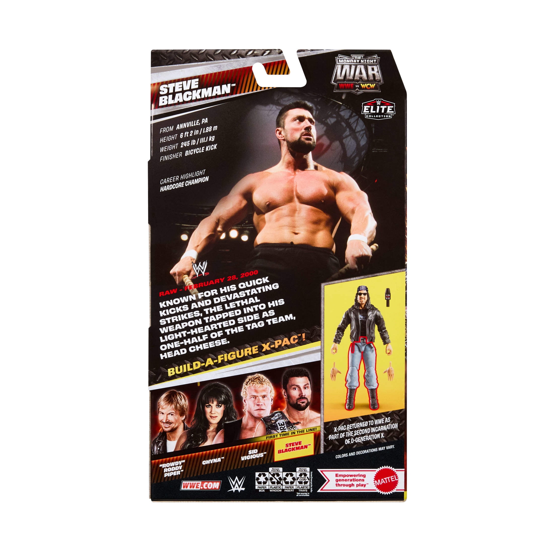 WWE Monday Night War Elite Collection Steve Blackman Action Figure & Accessories 6-inch Collectible Set