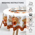 thumbnail image 4 of Fall Harvest Tablecloth, Autumn Pumpkin Tablecloth, Thanksgiving Day Tablecloth Seasonal Dining-Table Cover, 60 inch Round for Home Party Picnic Orange, 4 of 6