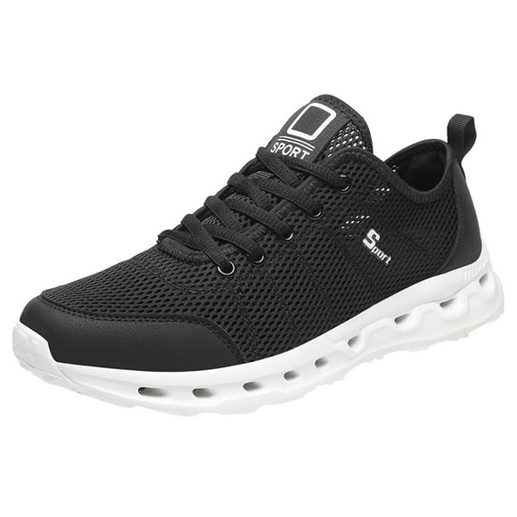 HBFAGFB Sneakers for Men Mesh Breathable Comfortable Lace up Shoes Tennis Shoes Men Fashion Black Size 40