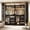 Black, variant on 72'' Closet System with 6 Drawers, iSunirm Closet Organizer System Set of 2 with 4 Hanging Rods and Shelves, Heavy Duty Wardrobe Closet for Closet/Bedroom, White Oak
