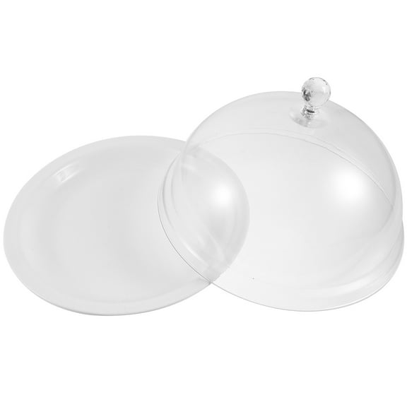 HAMPPLIES Business Owners Cake Tray with Lid Cake Stand with Dome PP 1 Set 10.3X10.3X6.1in