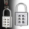thumbnail image 2 of 6 Digit Button Password Lock Plated Theft Combination Padlock for Locker R3H1 Mechanism Locking Password, 2 of 8