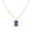 02-Amethyst(February)-Rectangle, variant on Dainty Birthstone Necklace for Women, 14K Gold Plated Necklace with Cubic Zirconia Pendant, Birthday Gifts Jewelry for Women Mothers - May Emerald Teardrop Birth Stone Jewelry
