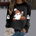 thumbnail image 2 of WEIWEN Halloween Sweaters for Women 2026 Cute Ghost Drinking Coffee Pumpkin Halloween Sweatshirts for Women Long Sleeve Shirts Women's Clothing Fall Outfits Black, XL, 2 of 5