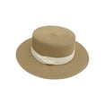 thumbnail image 2 of Unisex Wide Brim Panama Hat, UPF 50+ Sun Protection Straw Hat for Men and Women, Classic Boater Style Beach Vacation Hat for Summer, Outdoor Travel and Sun Shade-Khaki, 2 of 3