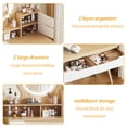 thumbnail image 5 of Tcbosik Vanity Desk with Lights and Mirror, 31.5" Makeup Table with 2 Doors and 2 Drawers, Dressing Table with Open Shelves for Bedroom, Ameican White Oak, 5 of 8