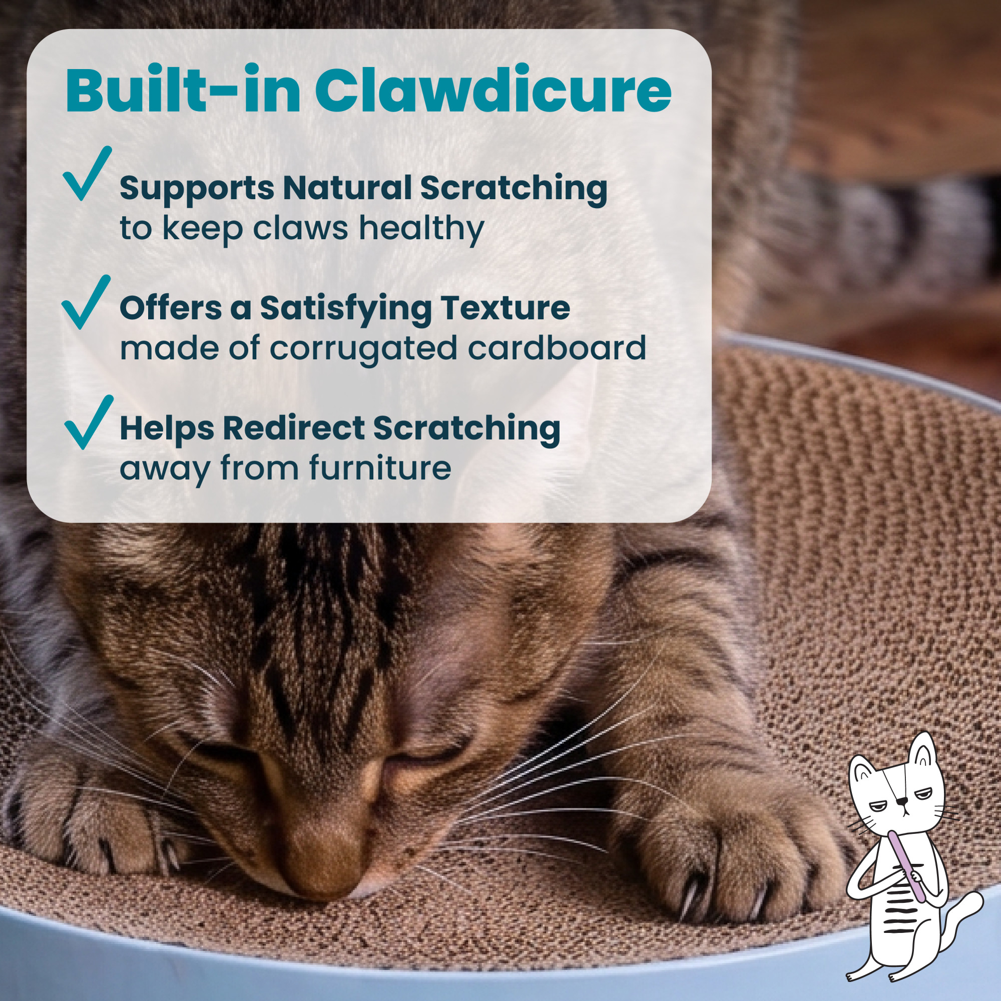Catstages Scratch & Snuggle Cat Scratcher Bowl, Blue, Up to 10 lbs photo 3