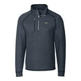 thumbnail image 2 of Men's Cutter & Buck Heather Navy Los Angeles Chargers Big & Tall Mainsail Sweater-Knit Raglan Half-Zip Jacket, 2 of 3