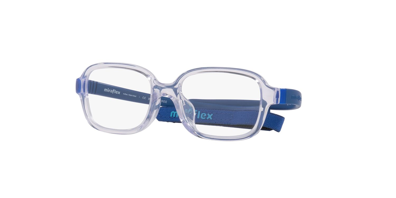 Miraflex Youth Fort-x Flexible Crystal Eyeglasses with Headband and Case, 44mm
