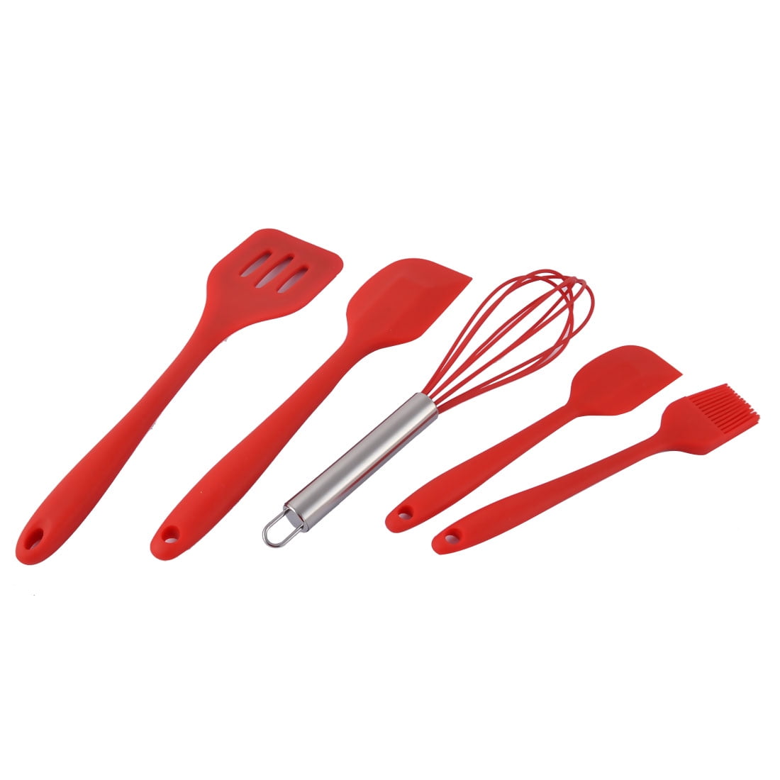 Unique Bargains Silicone Heat Resistant Spatula Brush Whisk Baking Tool Set 5 in 1