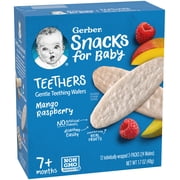 Gerber Snacks for Baby Teethers, Mango Raspberry, 1.7 oz, 2-Pack