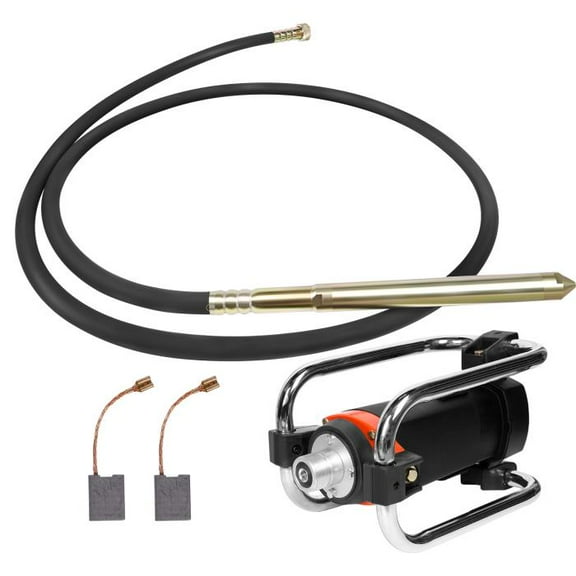 Electric Concrete Vibrator Handheld, Portable Construction Insertion Cement Concrete Vibrating Tool (Black, 14.75FT)