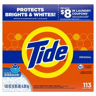Tide Powder Laundry Detergent, Original Scent, 143 oz, 113 Loads