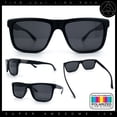 thumbnail image 2 of Polarized Mens Refined Rectangle Color Mirror Sport Horn Rim Sunglasses All Black, 2 of 8