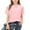 Pink, variant on hoksml Cotton Round Neck Ruffle Sleeve Tops for Girls, Causal Summer Tee Shirt, Solid Color Basic Cute Blouse