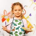 thumbnail image 2 of White Cartoon Colorful Dinosaurs Pattern Kids Aprons for Girls and Boys,Adjustable Neck Strap Toddler Aprons for Kids Cooking Baking, 2 of 6