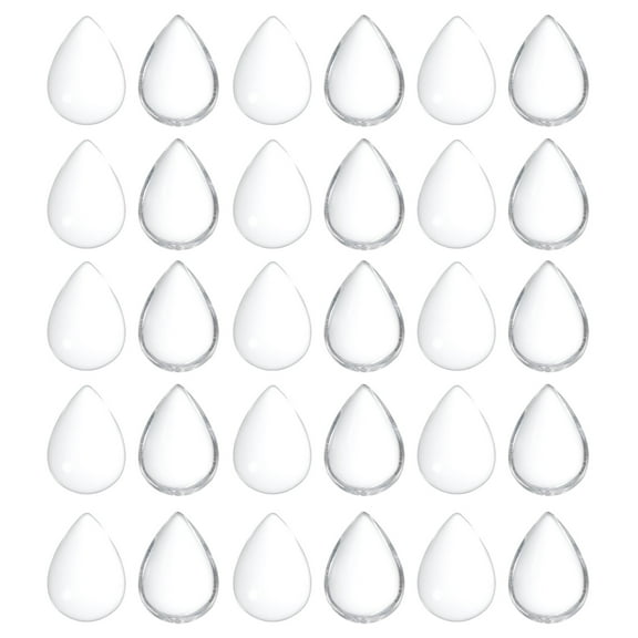 Uxcell Transparent Glass Cabochons, 100Pcs 10x14mm Drop Shaped Glass Dome Tiles for Photo Pendant Jewelry Making, Clear